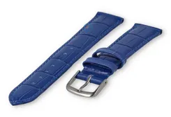 croc-print leather strap - 18mm - royal blue