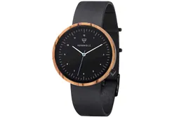 Kerbholz Uhrenarmband Heinrich Black But Colourful Zebranowood