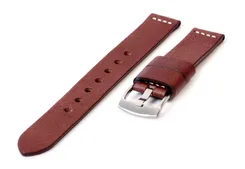 Sturdy 20mm watch band darkbrown leather - XXL