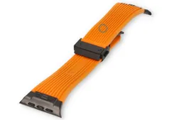 Hublot style strap Apple Watch 45 - orange/black