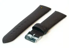 Watchstrap 20mm darkbrown leather canvas