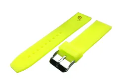 Horlogeband 18mm neon geel siliconen glad