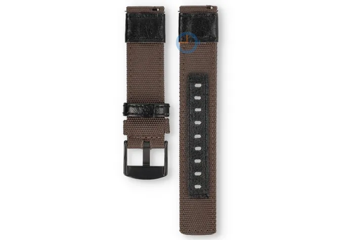 Coros Pace PRO horlogeband - nylon/leer - 22mm bruin