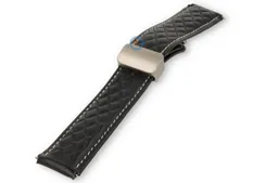 Magneet horlogeband luxe leer - 22mm - zwart