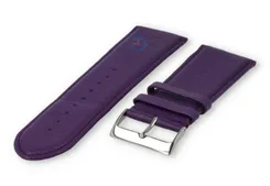28mm watch strap smooth leather - eggplant