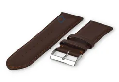 26mm horlogeband glad leer - donkerbruin