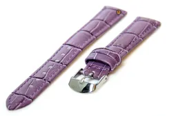 Horlogeband 14mm violet paars leer kroko