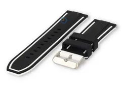 Silicone watch band 24mm black/white (reversible)