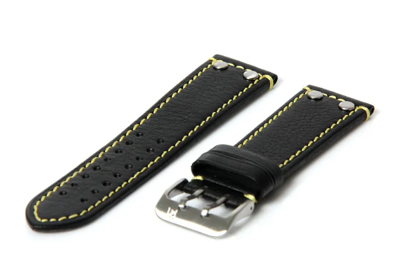 Watchstrap 22mm black/yellow
