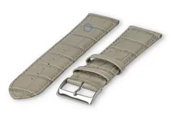XL horlogeband van kalfsleer - 26mm - lichtgrijs