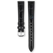 Universal 14mm black leather watch strap - Seiko