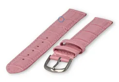 XL leather strap with frizzled print - 16mm - pink
