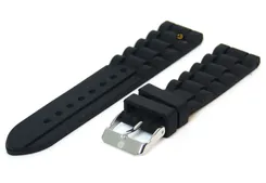 Flexible watchstrap 18mm black silicone