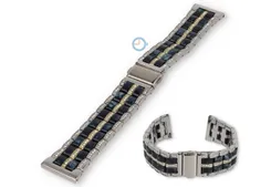 22mm modern steel bracelet - silver/blue