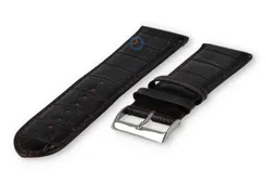 Basic croco watch strap - 24mm - dark brown