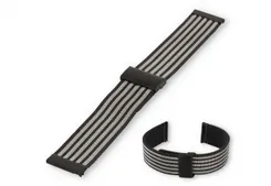 Watch strap 22mm mesh black/silver - Quick Switch (FINE)