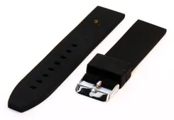 Horlogeband 22mm zwart siliconen glad