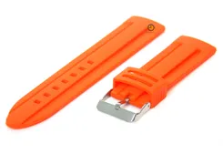 Watchstrap silicone orange 24mm
