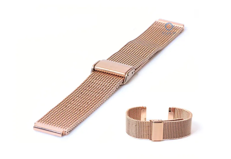 Uhrenarmband 18mm Milanaise Gold - rosa