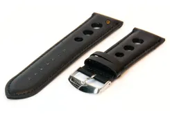 Watchstrap 26mm black rally leather