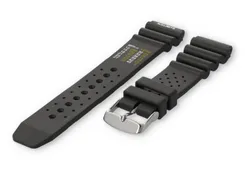 Horlogeband met duiktabel 20mm grijs kunststof