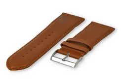 28mm horlogeband glad leer - bruin