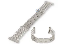 22mm beaded bracelet for watches - silver pearl