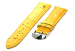 Watchstrap 20mm yellow leather croco