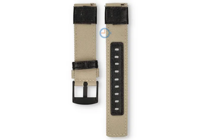 Coros Pace PRO horlogeband - nylon/leer - 22mm beige