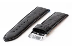 Watchstrap 24mm black leather croco