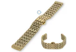Uhrenarmband mit Steinchen - 18mm - gelbgoldfarbiges
