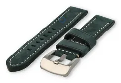 Water-repellent leather watch strap - 22mm - green