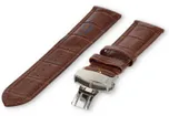 Luxe Maurice Lacroix horlogeband bruin leer - vlindersluiting - 22mm