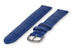 Extra-long crocoleather strap - 18mm - royal blue