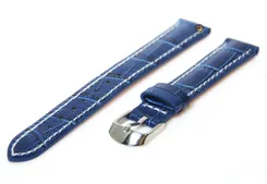 Watchstrap 12mm blue leather croco