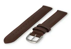 XL watch strap smooth leather - 18mm - dark brown