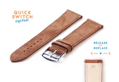 Watchstrap 20mm brown suède leather