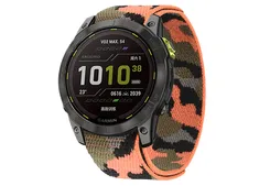 Garmin Fenix 5/6/7 watch band with velcro - Armyorange