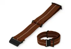 Elastische horlogeband 20mm nylon bruin - wit