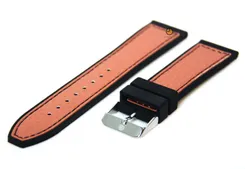 Watchstrap 20mm black-orange rubber
