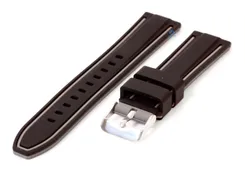 Silcone watch strap 22mm black/grey (reversible)