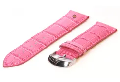 Watchstrap 22mm pink croco leather