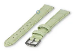 Leather XL strap with crocoprint - 12mm - pastel green