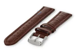Strong calfskin watch strap - 18mm - dark brown