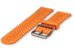 Breathable silicone strap - 22mm orange - perforated