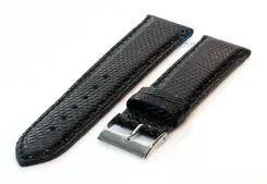Watchstrap 22mm black lizard leather