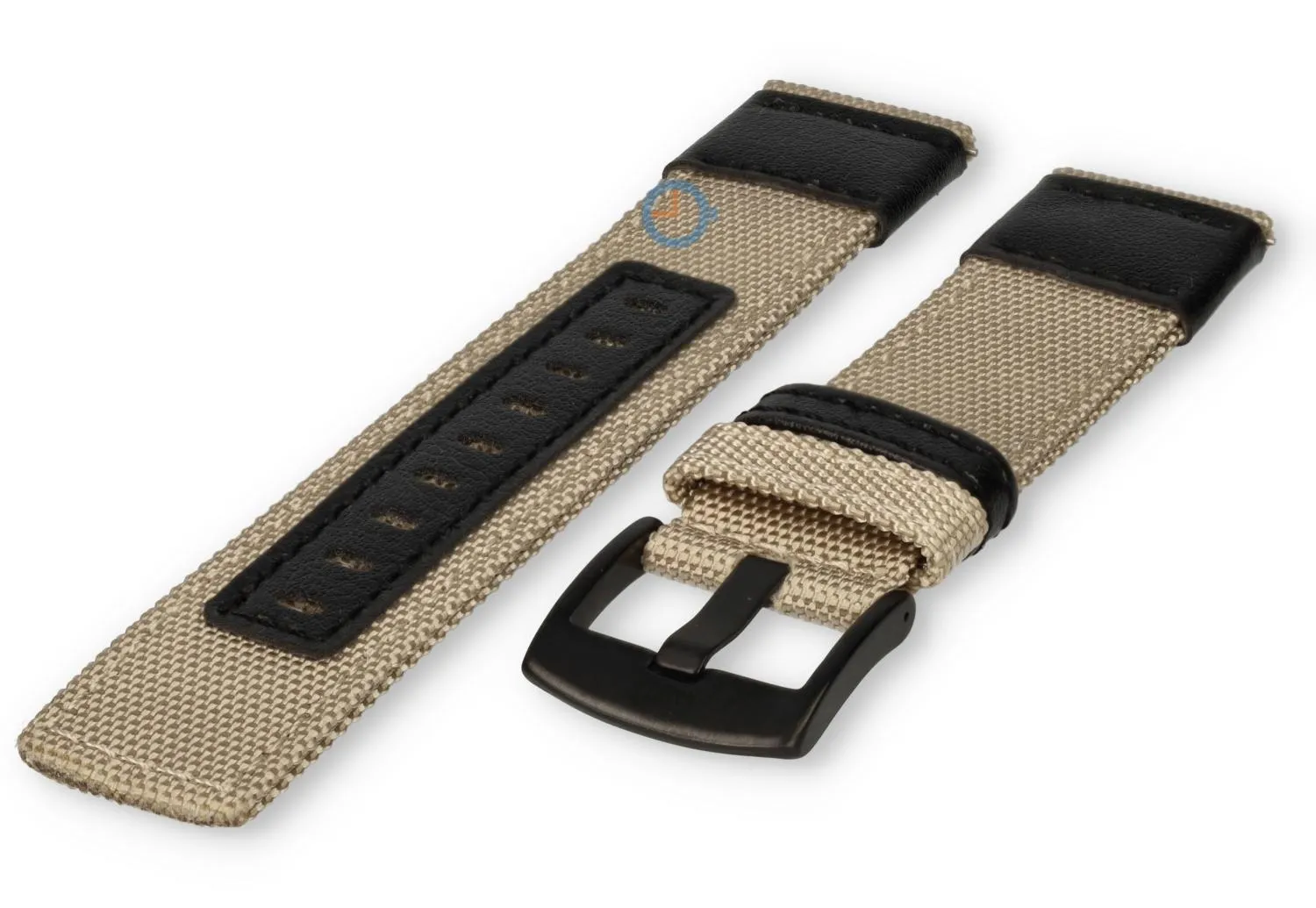 Coros Pace PRO horlogeband - nylon/leer - 22mm beige