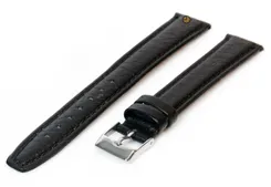 Watchstrap 16mm classic black XL leather