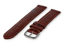 Extra-long crocoleather strap - 18mm - rust-brown