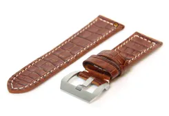 Watchstrap 24mm leather croco brown